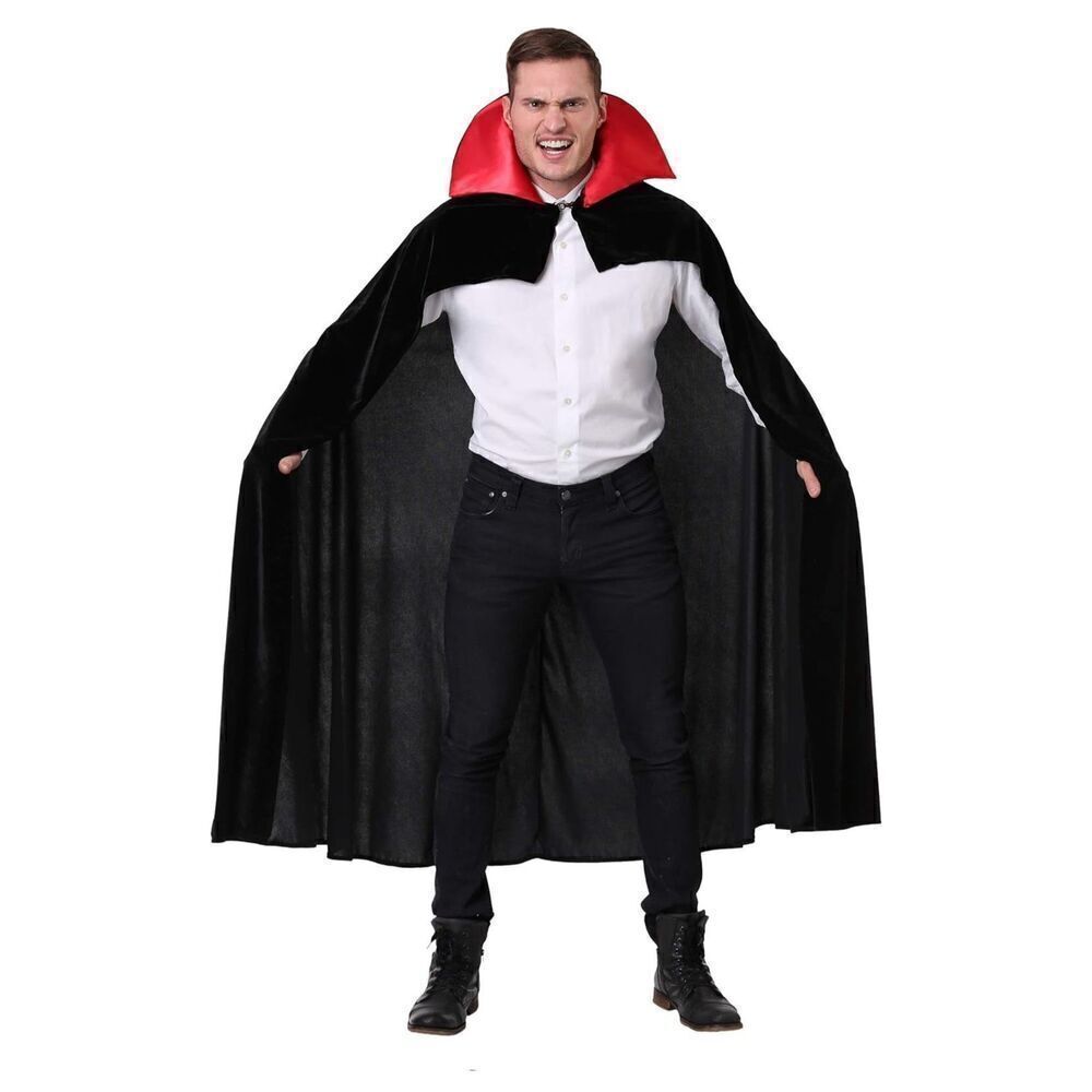 Halloween costumes Adult Red Vampire Cloak Costume Veluor One Size Satin Collar